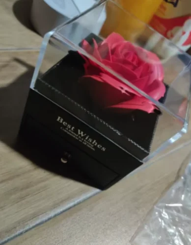 Click to view full screen Rosa Eterna con Collar "Te Amo" en 100 Idiomas photo review