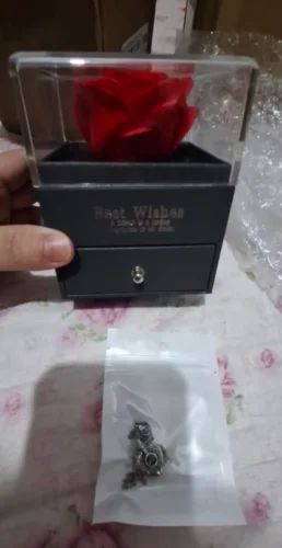 Click to view full screen Rosa Eterna con Collar "Te Amo" en 100 Idiomas photo review