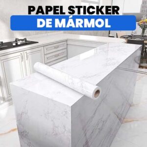 Adhesivo Tipo Mármol Blanco – 60 cm x 3 metros 📏 + 2 metros de regalo 🎁