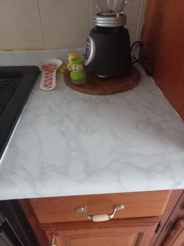 Click to view full screen Adhesivo Tipo Mármol Blanco – 60 cm x 3 metros 📏 + 2 metros de regalo 🎁 photo review