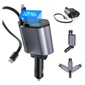 CarPower 4X – Cargador Para Carro Retráctil 4 en 1