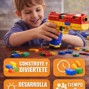 Pistola de Juguete Armable Multicolor Tipo LEGO