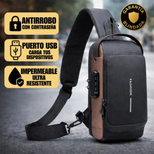 Mochila Antirrobo Cruzada Impermeable con Puerto USB