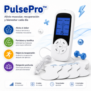 PulsePro – Electroestimulador Muscular Digital EMS/TENS