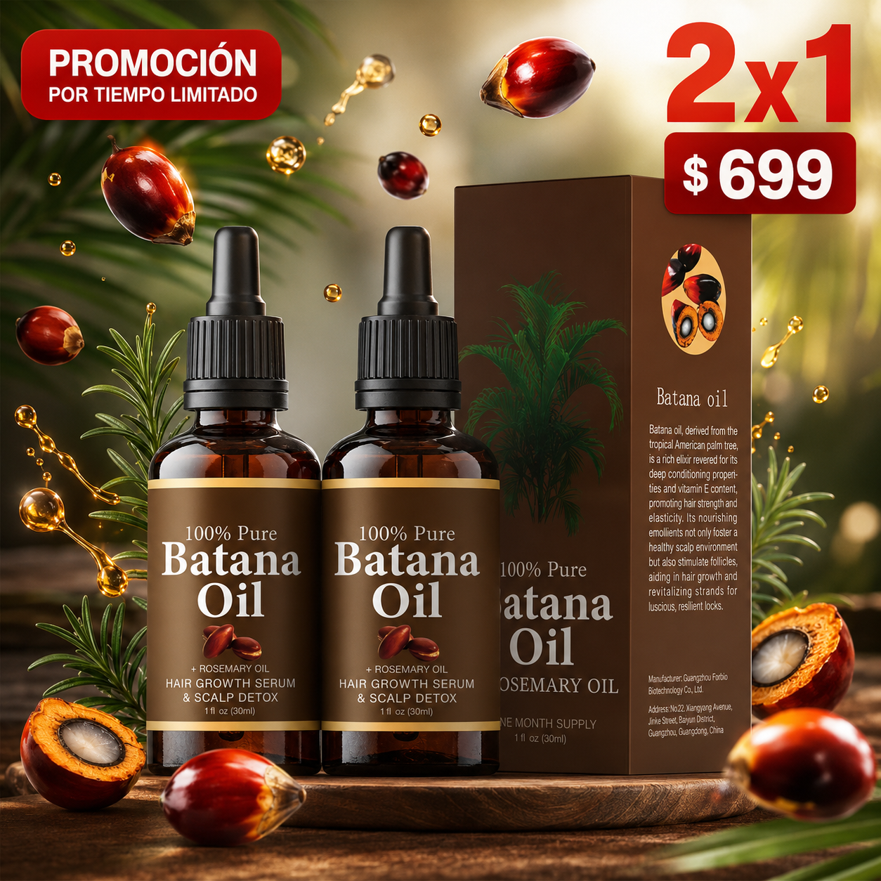 Batana Oil 2×1 – Aceite de Batana Para Crecimiento de Cabello