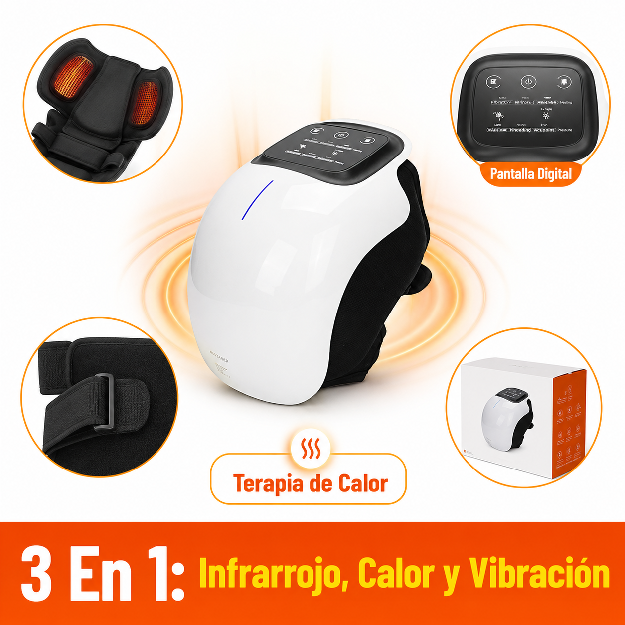 Masajeador de Rodilla con Calor y Vibración