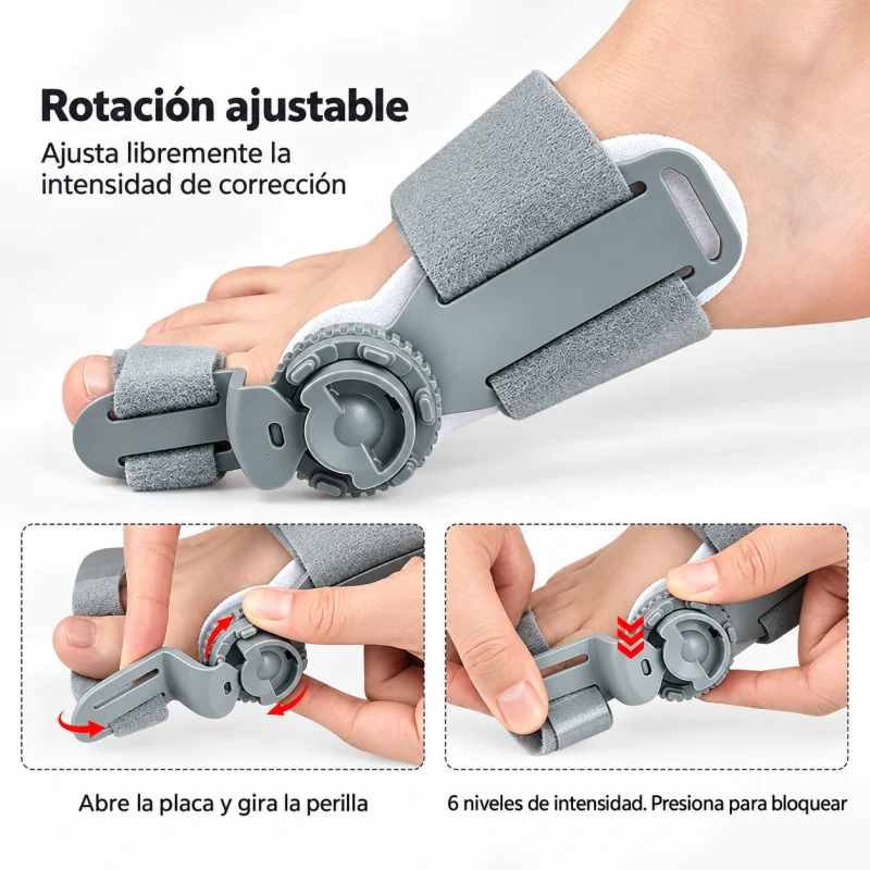 Perilla de rotación ajustable del Corrector Ortopédico de Precisión con 6 niveles de intensidad
